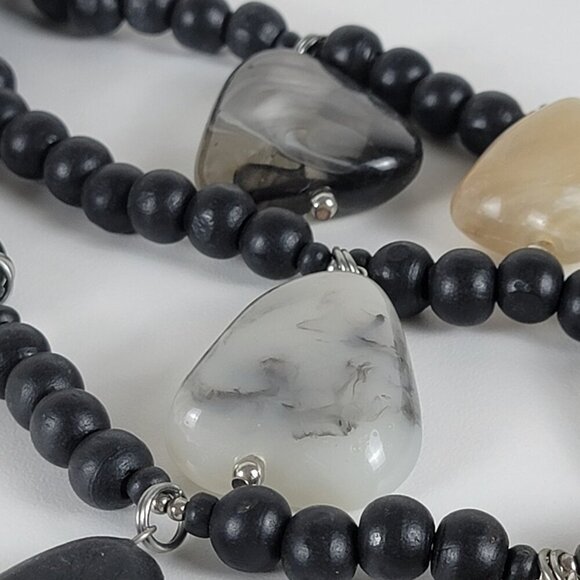 Chico's Tribal Statement Bib Necklace 22 In Black And Earth Tone Layered BOHO - Picture 4 of 12